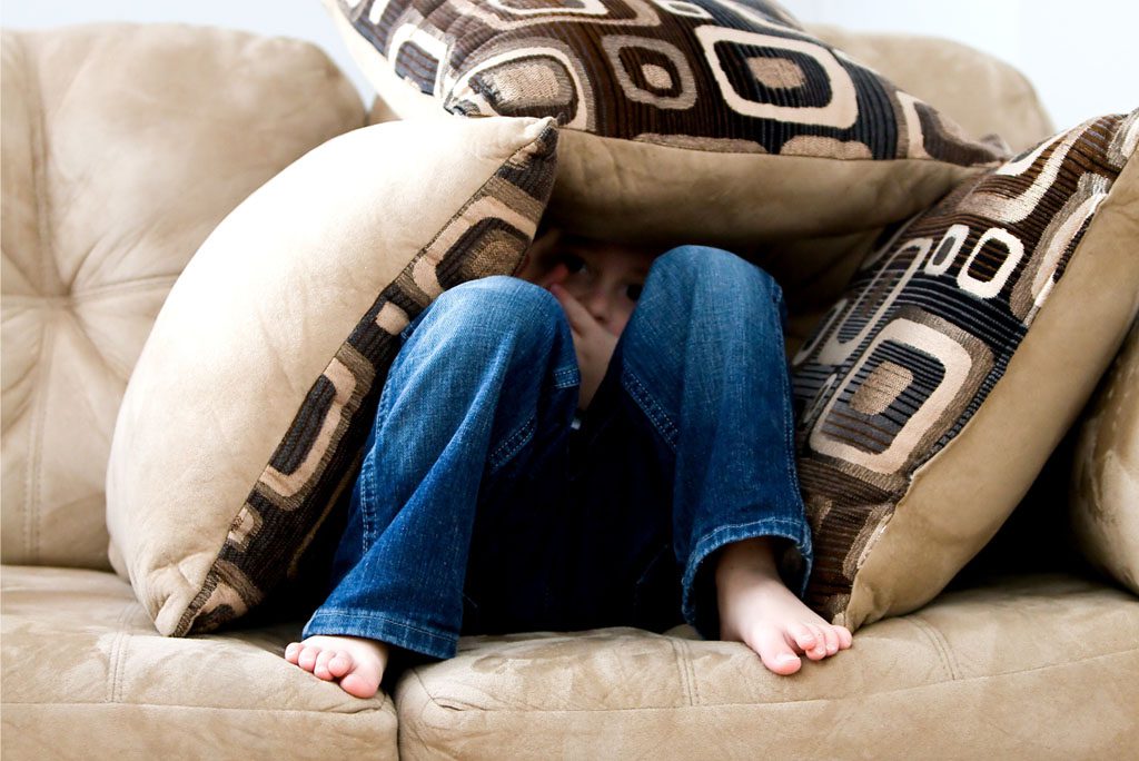 hiding under pillows