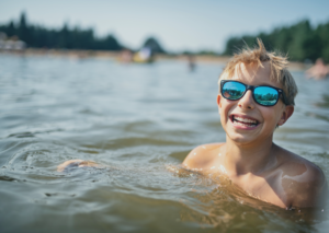 boy swimming in lake, water safety tips